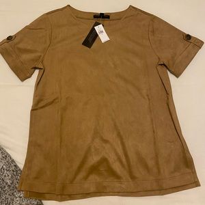 NWT Banana Republic Vegan Suede Top - Classic Camel